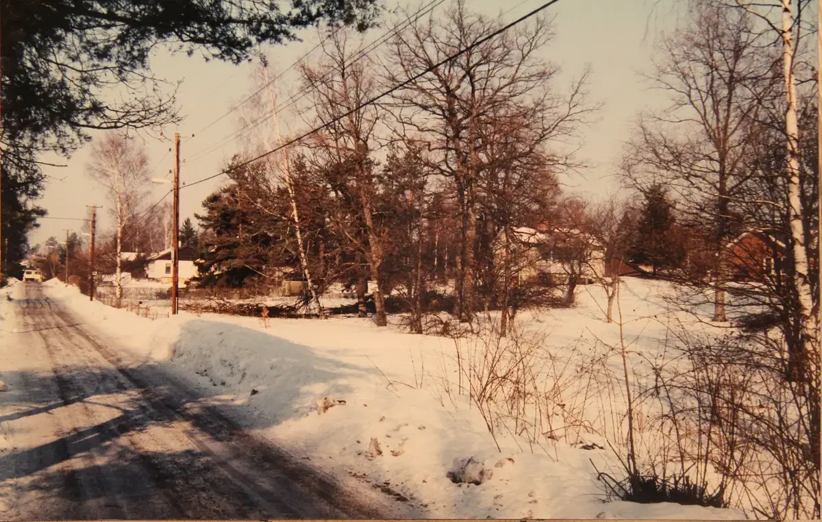 Ekbacksvägen i Åkerstorp vintern 1987